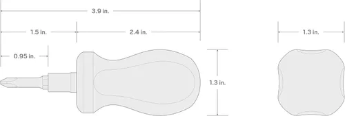 Miniatura 7 de TEKTON 3 en 1 Stubby Phillips/Slotted Multi-Bit Driver (#2 x 1/4 in., Negro) DMT13002
