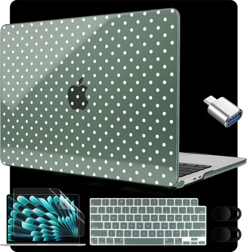 Miniatura 24 de MEEgoodo Funda para MacBook Air M5/M4/M3/M2 de 15 pulgadas 2026 2025 2024 2023, funda compatible con el modelo (A3448/A3241/A3114/A2941)
