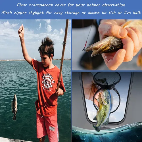 Miniatura 5 de Cubo Plegable con Tapa Transparente - Cubo Multifuncional para Pececillos, Contenedor de Pescado Vivo, Bolsa de Pesca y Camping al Aire Libre Negro