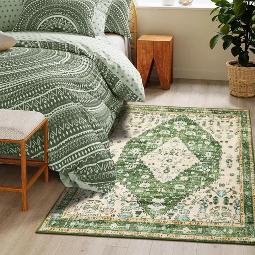 Miniatura 264 de Lahome Alfombra Bohemia Tribal Lavable de 3 x 5, Alfombras Antideslizantes para Entrada, Dormitorio, Sala de Estar, Vintage, Ultra Suave, No