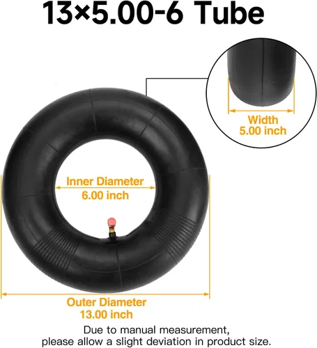 Miniatura 3 de FVRITO Tubo interior de 13 x 5.00-6 compatible con Razor Dirt Quad Versiones 1-18 Go Kart ATV Patio Tractor soplador de nieve, cortacésped, lavadora