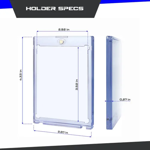Miniatura 6 de Tarjeteros magnéticos de 35 puntos, paquete de 10, transparente, plástico, resistente a los rayos UV, se adapta a protectores de tarjetas