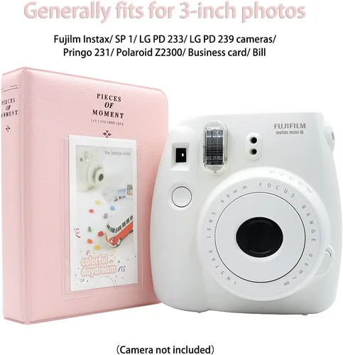 Miniatura 4 de Ablus - Álbum de fotos con 64 bolsillos para fotos instantáneas de cámaras Fujifilm Instax Mini 7s 8 8+ 9 25 26 50s 70 90 y letrero, pequeño rosa 2