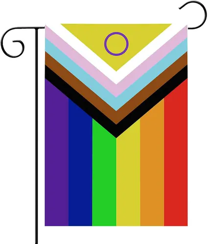 Miniatura 10 de Bandera de jardín de arcoíris de 8 rayas de 12 x 18 pulgadas, de doble cara, bandera original de 8 rayas de orgullo para patio, césped, decoración