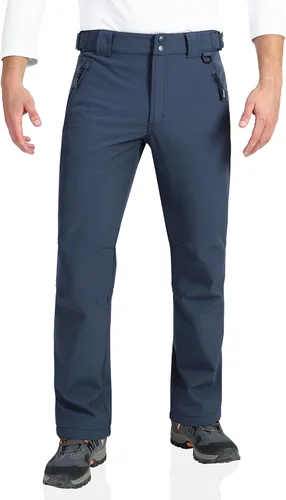 Outdoor Ventures Lite - Pantalones deportivos impermeables y resistentes al viento para hombre, con forro polar, para senderismo, esquí, nieve,