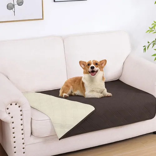 Miniatura 108 de hyha Manta impermeable para perros, manta reversible para cama de mascotas, funda suave para sofá/sillón lavable para perros, fundas impermeables