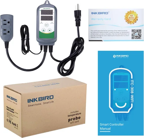Miniatura 7 de Inkbird Controlador de temperatura WiFi ITC308 Congelador de reptiles Termostato Digital Calefacción y Refrigeración Calentador Enfriador