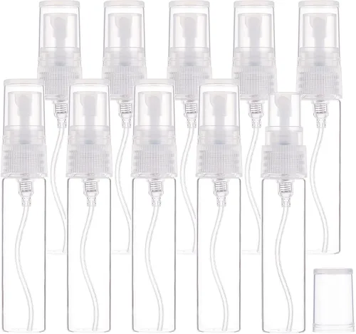 Miniatura 13 de BENECREAT 25 piezas de 0.3 fl oz mini tubos de pulverización de niebla fina de vidrio transparente botellas de perfume vacías de viaje con tapas