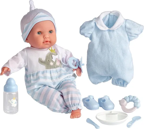 Miniatura 11 de Muñecos bebé gemelos de cuerpo blando de Berenguer Boutique (15 pulgadas), muñeca sencilla, 15 pulgadas Set básico gris
