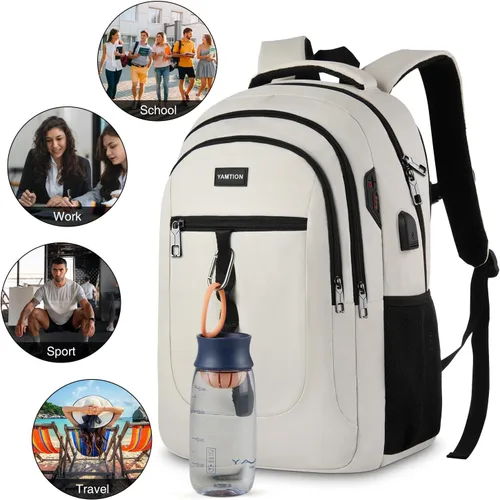 Miniatura 7 de YAMTION Mochila escolar de 17.3 pulgadas para adolescentes, niñas y niños, unisex, mochila con USB para estudiantes universitarios de secundaria