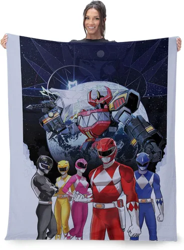 Miniatura 2 de Northwest Hasbro Power Rangers, Mighty Morphin, manta de seda táctil, 50 x 60 pulgadas
