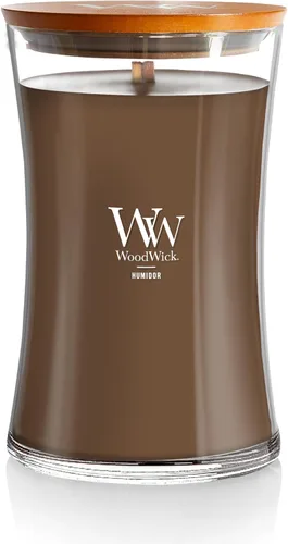 Miniatura 20 de WoodWick Santal Myrrh - Vela grande en frasco con forma de reloj de arena, cera de mezcla de soya prémium, mecha de madera Pluswick Innovation