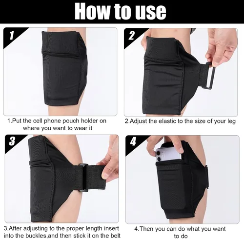 Miniatura 3 de Jadive Paquete de 2 correas para las piernas para teléfono celular, soporte para teléfono inteligente, banda antideslizante para el tobillo, correas
