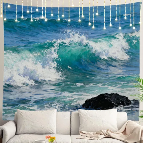 Miniatura 78 de Shrahala Tapiz de pared con paisaje de lago de otoño, bosque amarillo, para colgar en la pared, tapiz grande, decoración de fibra de poliéster