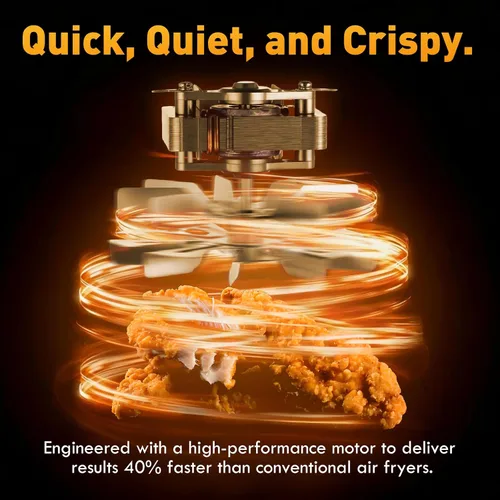 Miniatura 5 de Freidora de Aire 6.5 QT, 8 en 1 con Ventana Visible, Pantalla LED, Control de Temperatura Preciso de 400℉, Recordatorio de Agitación e Indicador