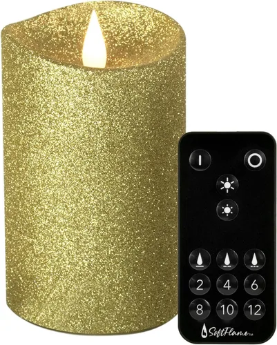 Miniatura 18 de Velas LED sin llama de cera real con control remoto, 3 x 5 pulgadas, llama móvil parpadeante 3D, velas que funcionan