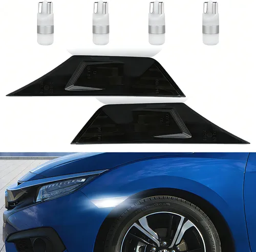 Miniatura 2 de Bestview 2 luces de posición laterales para Honda Civic de 10ª generación 2016-2021 Coupé Hatchback: lente ahumada parachoques delantero, luces