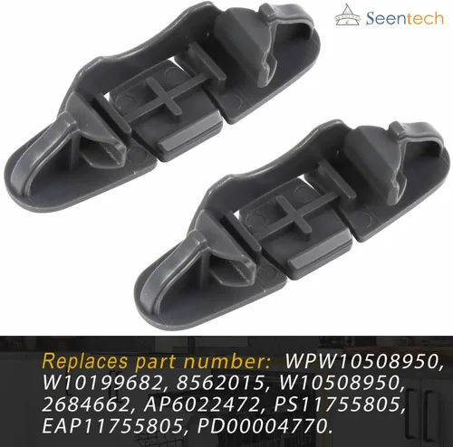 Miniatura 3 de W10508950 Clip de tope de riel deslizante para lavavajillas Whirlpool Kenmore - Reemplaza: W10199682 8562015 W10508950 2684662 AP6022472 PS11755805