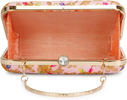 Miniatura 4 de LONGING TO BUY Embrague de caja de diseño hecho a mano para mujeres, embrague bordado Zari para mujeresembrague de mano para mujeres