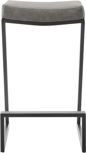 Miniatura 4 de Armen Living Atlantis Backless Faux Leather and Brushed Stainless Steel Bar Stool