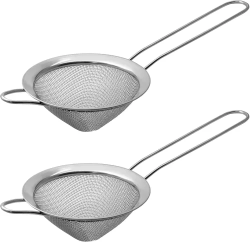 Biaungdo 2 coladores de malla fina de 3.3 in/3.3 pulgadas, colador de té de acero inoxidable, coladores de malla cónica para cóctel, café,
