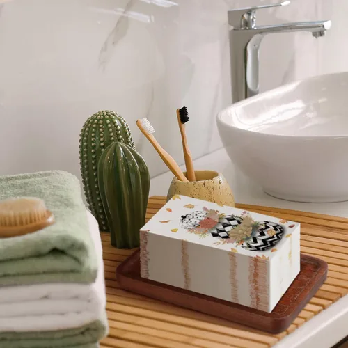 Miniatura 5 de Karenhi 200 piezas Servilletas de papel de otoño de Acción de Gracias Toallas de mano desechables de calabaza para baño 2 capas Toallas de baño