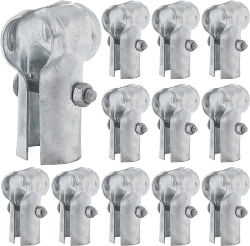 VIVIDA Abrazaderas de riel de extremo de 1-5/8 pulgadas, accesorios de valla de enlace de cadena, conector de panel T para tubo de diámetro exterior