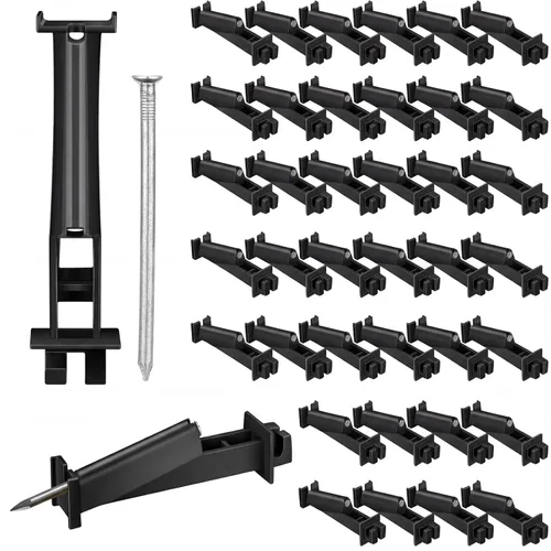 Tandefio 25 Pcs Electric Fence Insulator 5 Inch Slant Nail-on Electric Fence Insulators for Wood Post, Heavy- Duty Animal Fencing Wire, Flat Hotwire