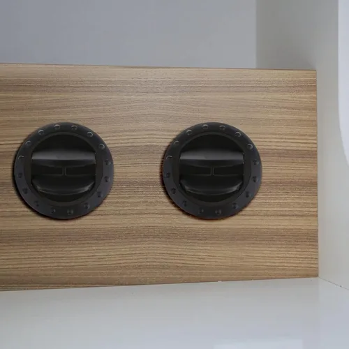 Miniatura 6 de 4 piezas de deflector de aire acondicionado para salpicadero de salida lateral de techo, rejilla de escape redonda con listones para automóvil, RV