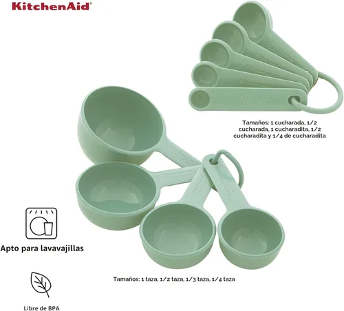 Miniatura 2 de KitchenAid Juego de tazas y cucharas medidoras universales fáciles de leer con mango de agarre suave para un máximo control, agujero para colgar