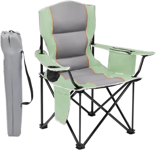 Miniatura 10 de Silla plegable portátil para exteriores con portavasos y bolsa enfriadora, malla transpirable, reposabrazos anchos, diseño ergonómico para 01-rojo