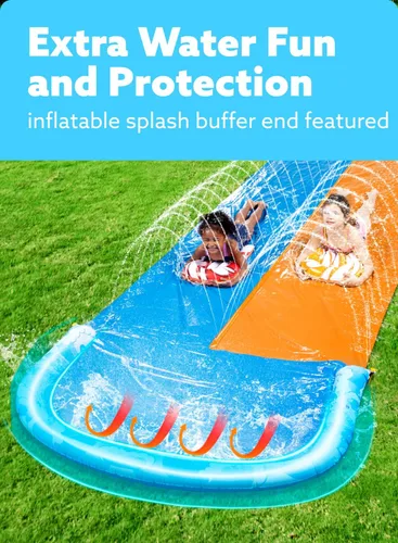 Miniatura 3 de JOYIN - Toboganes de agua de 22.5 pies y 2 tablas de bodyboard, tobogán de agua para césped, juguete de verano con rociador integrado para patio