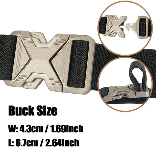 Miniatura 4 de Cinturón táctico para hombre de 1.34 pulgadas de ancho elástico elástico estilo militar cinturones de golf