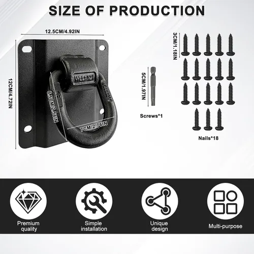 Miniatura 7 de Truck Bed Tie Down Anchor for Ford F150 2015‑2025 (Lightning/Raptor) Solid Forged Steel F250 F350 F550 2015‑2025, 5500LBS Heavy Duty, for