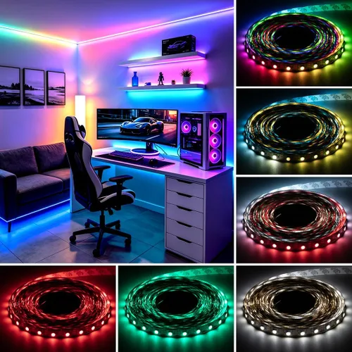 Miniatura 7 de BTF-LIGHTING RGBW RGB+Blanco Frío SK6812 (Similar WS2812B) 4 Colores en 1 Tira LED, Direccionable Individual, 16.4 pies, 60 píxel/m, 300LED Luz