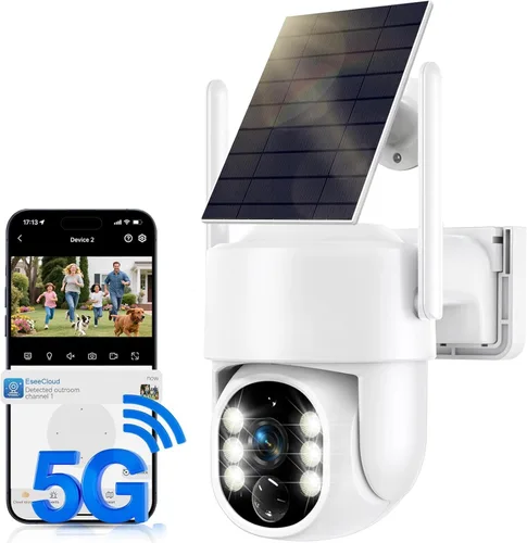 Miniatura 9 de Cámaras de seguridad solares inalámbricas para exteriores, cámara de seguridad WiFi de 5G/2.4 GHz para seguridad del hogar, cámara de seguridad