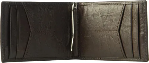 Miniatura 4 de Fossil Cartera de cuero delgada minimalista con clip para dinero plegable con bolsillo frontal para hombre