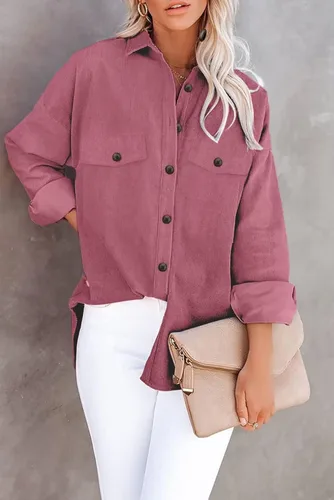 Miniatura 2 de ZOLUCKY Women's Casual Plus Size Shacket Jacket Long Sleeve Button Down Shirts Blouses Tops