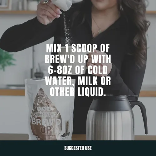 Miniatura 4 de Sweat Ethic Brew'D UP - Café con proteína de colágeno, aislado de suero de leche y péptidos de colágeno, cafeína natural, baja lactosa, sin azúcar