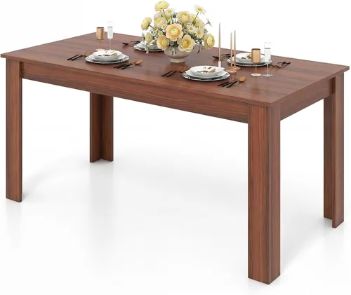 Miniatura 13 de Giantex Mesa de comedor para 6, mesa de cocina rectangular con capacidad de 330 libras, estructura estable, 63 pulgadas de largo x 31.5 pulgadas