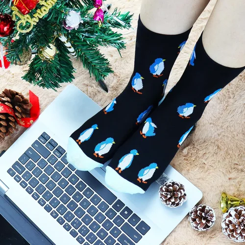 Miniatura 4 de Jeasona Calcetines de cerdo Boston Terrier con hongos y girasoles para mujer, regalos para mujer