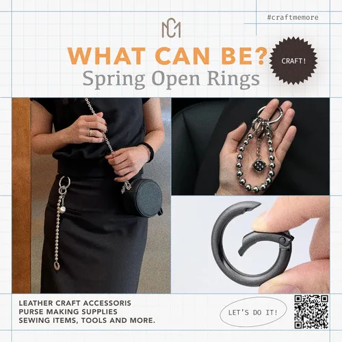 Miniatura 8 de CRAFTMEMORE 2 unids 1 1/2 pulgadas O Rings Snap Clip Spring Opening O-Ring Mosquetón Llavero Cierre redondo Hebilla Monedero Hardware SCOS (dorado)