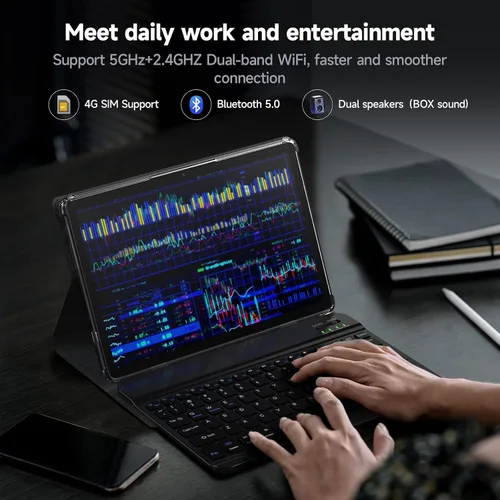 Miniatura 8 de Android 15 Tablet 2026 Última tableta de 11 pulgadas con teclado, 128 GB ROM 16 GB RAM 2TB Expand, 8000 mAh, tabletas Octa-Core con WiFi 5G/2.4G