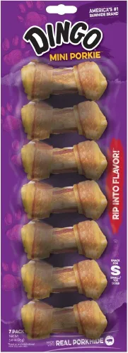 Miniatura 7 de Dingo Porkie Rolls 15 unidades, masticables de piel de cerdo para perros, hechos con pollo real