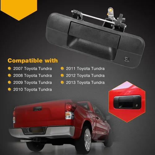 Miniatura 7 de Gledewen Manija de pestillo de portón trasero con llave para Toyota Tundra 2007-2013 Reemplaza # 69090-0C040, 690900C040, 81213