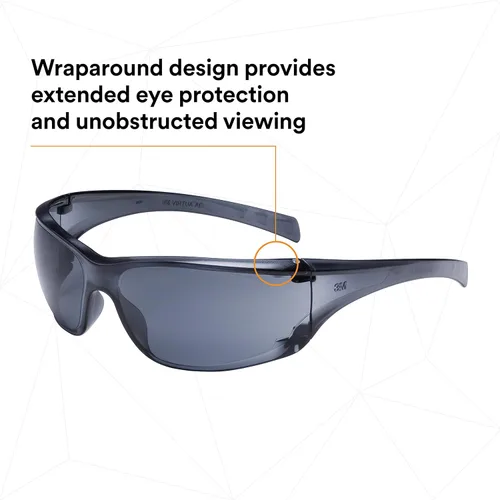 Miniatura 6 de 3M Anteojos de seguridad, Virtua AP, 1 par, ANSI Z87, antiniebla, revestimiento antiarañazos, lente gris, montura gris, protectores laterales