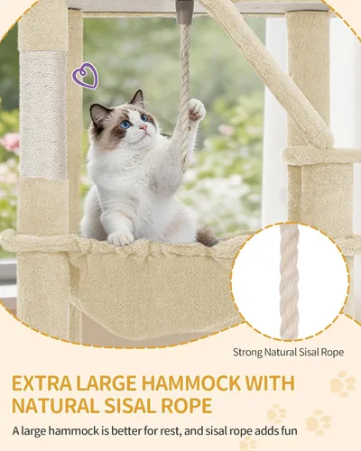 Miniatura 7 de Hzuaneri Árbol grande para gatos, torre para gatos de interior de 72 pulgadas de alto para 6 gatos grandes, actividad de escalada de esquina