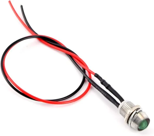 Fydun - 4 bombillas indicadoras LED, 12 V, 0.315 in, impermeable, panel LED piloto para salpicadero, luz indicadora de advertencia, para automóvil,