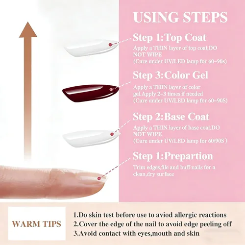 Miniatura 6 de Juego de esmaltes de uñas de gel, 6 colores, color rosa nude, kit de esmalte de uñas LED UV, kit de uñas Minicure para bricolaje, arte de uñas