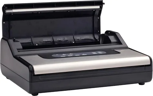Miniatura 2 de Chronos Máquina selladora al vacío, selladora al vacío externa comercial con cortador de rollo integrado, pantalla LED, función de marinado
